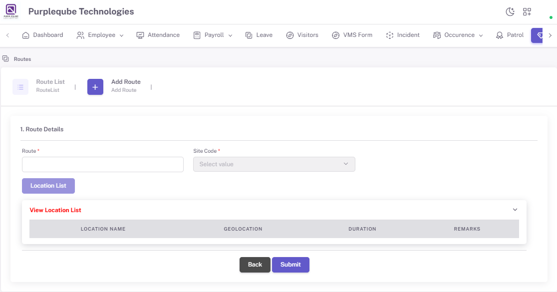 Add Route Form